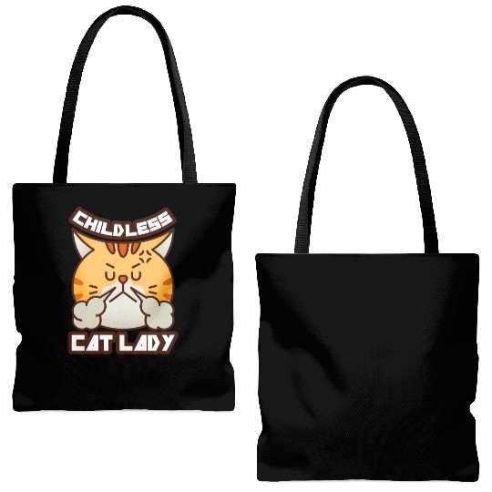 childless cat lady Tote Bags (AOP)