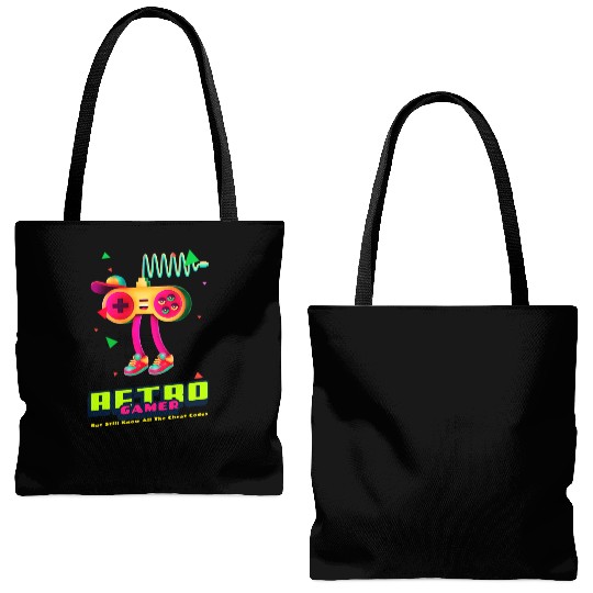 Retro Gamer But still know all the cheat codes Tote Bags (AOP)