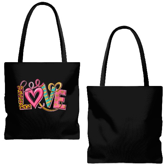 Valentines Day, Valentine Retro Tote Bags (AOP)