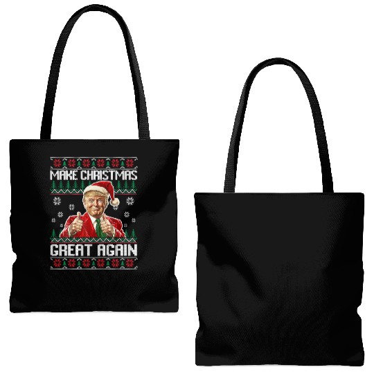 Make Christmas Great Again Xmas Funny Trump Tote Bags (AOP)