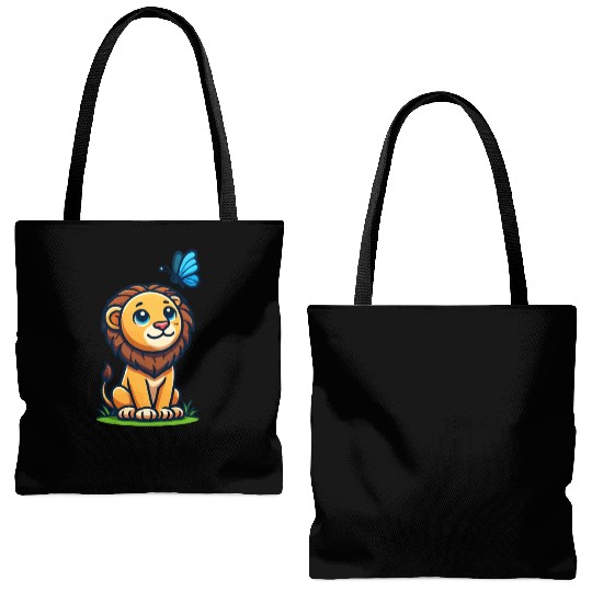 lion and butterfly Tote Bags (AOP)