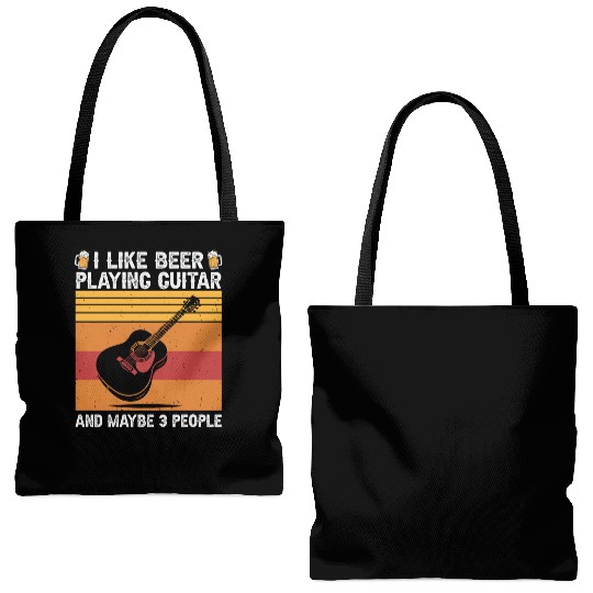 I Like Beer and Playing Guitar and Maybe 3 People Tote Bags (AOP)