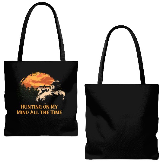 Hunting on My Mind Hunter Couples Animal Shooting Tote Bags (AOP)