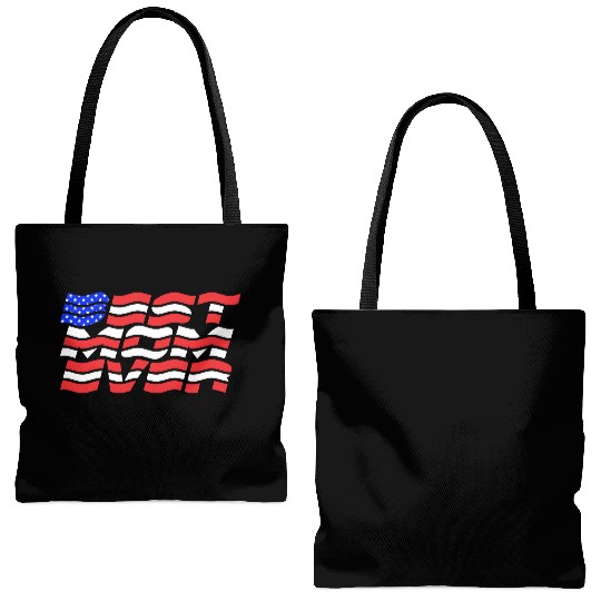 Best Mom ever US Flag Tote Bags (AOP)