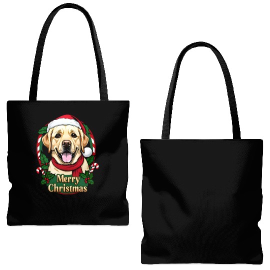 Festive Labrador Christmas Design Tote Bags (AOP)