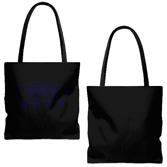 2 Sheep Tired Bored Look Team Sweet Crew Friends Tote Bags (AOP)