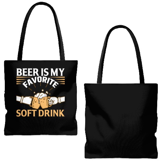 Beer Is My Favorite Soft Drink Tote Bags (AOP)
