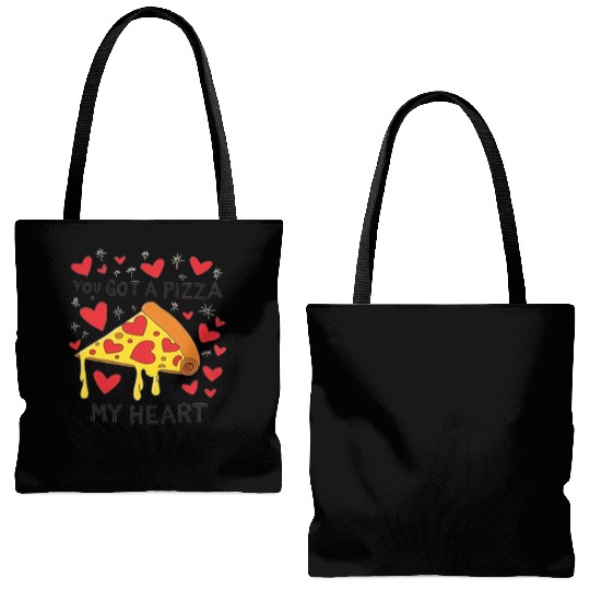 Funny Valentines Day You Got a Pizza Of My Heart Tote Bags (AOP)