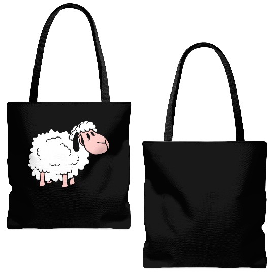 Sheep Baby Standing Cute Lamb Child Cool Comic Tote Bags (AOP)
