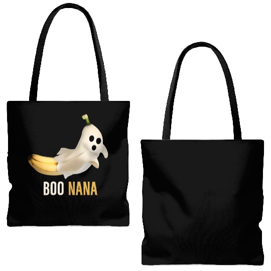 BONANA Boo Ghost Halloween Gift funny banana trend Tote Bags (AOP)