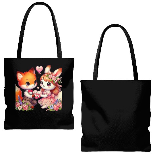Beautiful couple heartvalentine's day design Tote Bags (AOP)