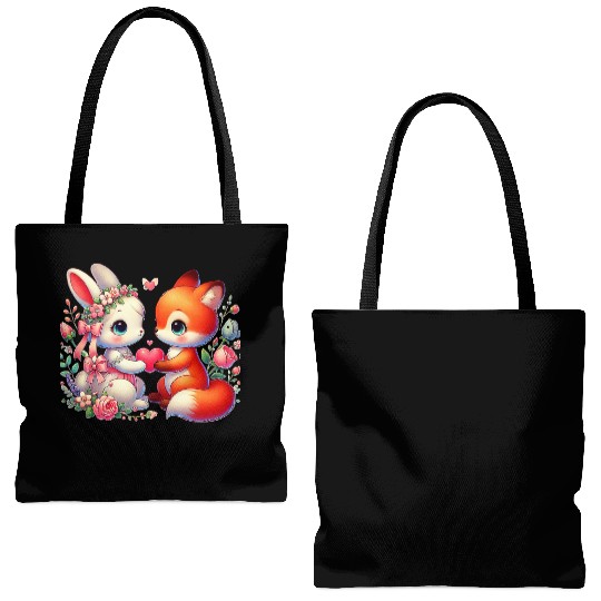 Beautiful couple heartvalentine's day design Tote Bags (AOP)
