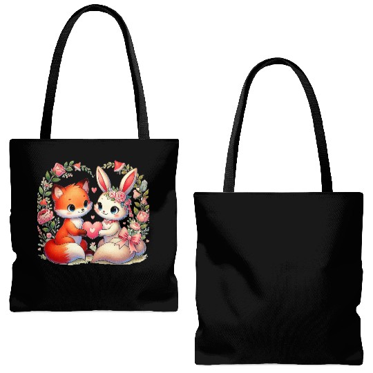 Beautiful couple heartvalentine's day design Tote Bags (AOP)