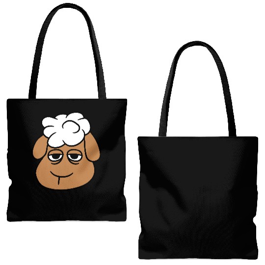 Sheep Tired Bored Empty Look Head Face Unhappy Sad Tote Bags (AOP)
