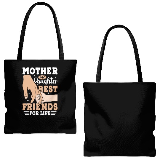 Mother and Daughter Best Friends for Life Tote Bags (AOP)