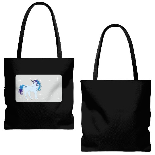 Fantasy unicorn - grey blue- design for kids Tote Bags (AOP)