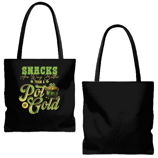 Snacks Are Better Than A Pot Of Gold St Patricks Tote Bags (AOP)