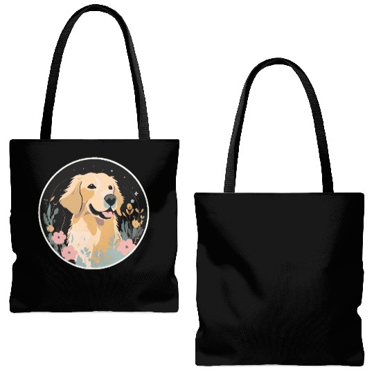 Golden Retriever Floral Bliss Tote Bags (AOP)