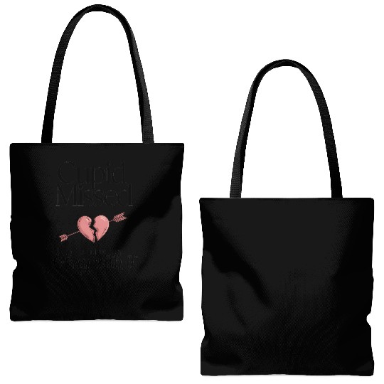 Cupid missed but I'm okay with it Valentine humor Tote Bags (AOP)
