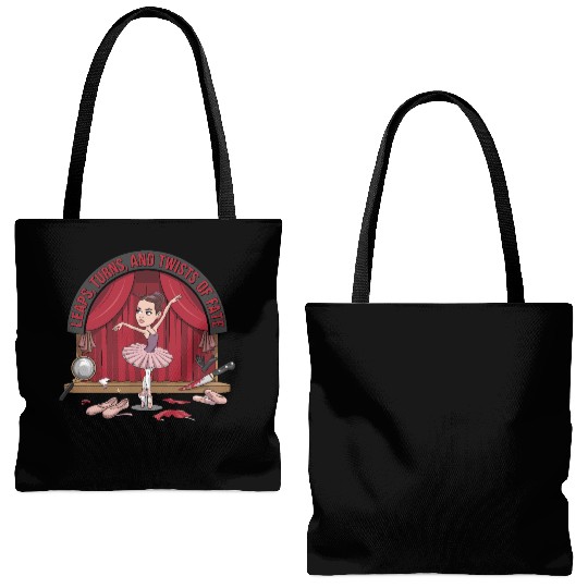 Leaps Turns Twists of True Fate True Crime Tote Bags (AOP)