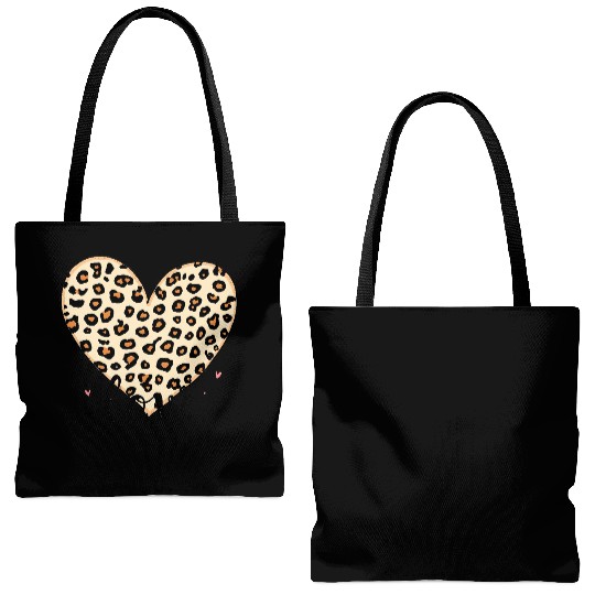 Trendy Vintage Retro Love Cheetah Leopard Print Tote Bags (AOP)