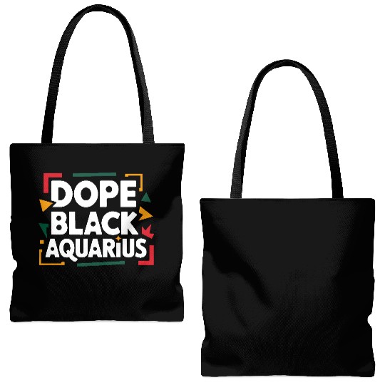Dope Black Aquarius Tote Bags (AOP)