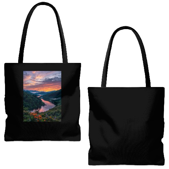 Twilight Riverbend Tote Bags (AOP)