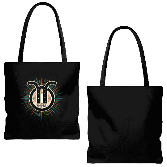 Dope black Aquarius, Zodiac Gift Tote Bags (AOP)
