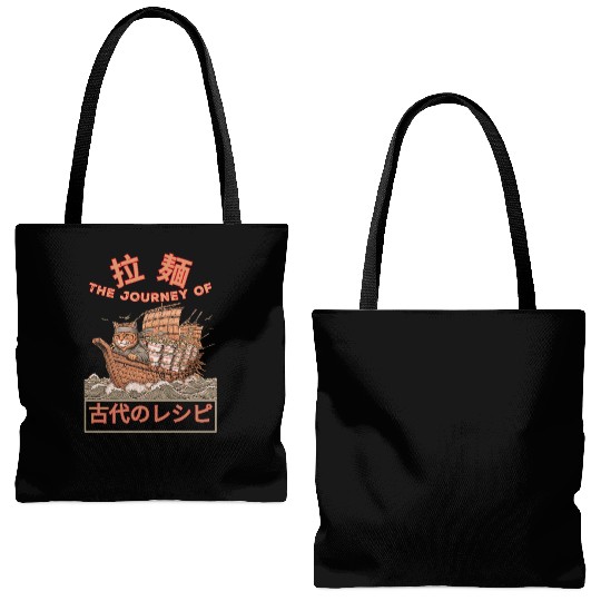 Samurai Cat with ramen Tote Bags (AOP)