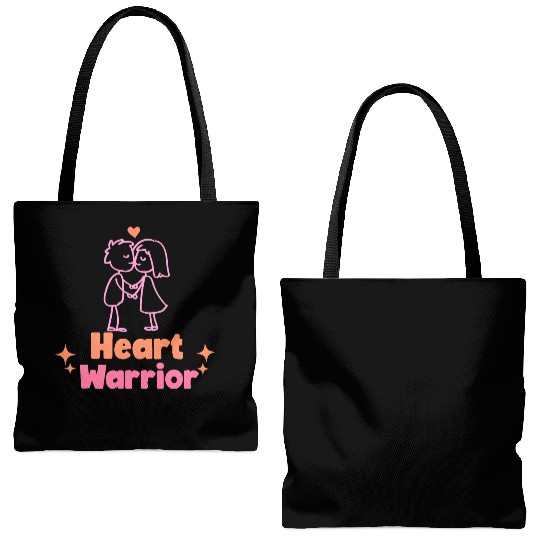 Heart warrior, valentine Tote Bags (AOP)
