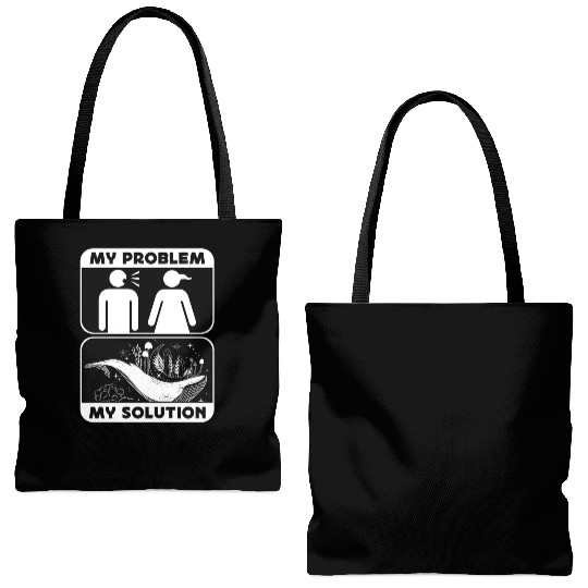 Whale Watching My Problem My Pictogram Mom Dad Tote Bags (AOP)
