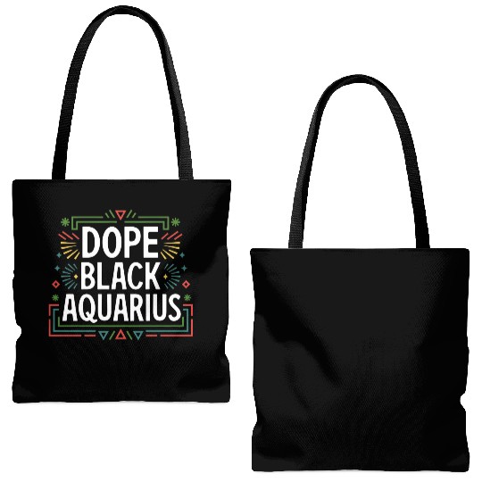 DOPE BLACK AQUARIUS Tote Bags (AOP)