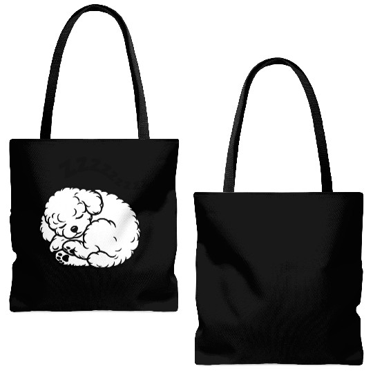 Sleepy Puppy Zzzz - Adorable Bichon Frise Tote Bags (AOP)