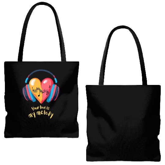 Your Love is My Melody Tote Bags (AOP)