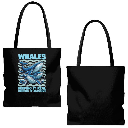 Whales Keeping It Marine Biologist Whale Watching Tote Bags (AOP)