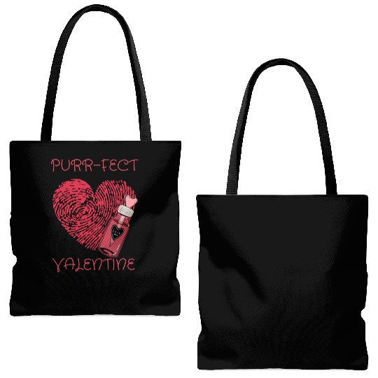 Purrfect Valentine day Tote Bags (AOP)