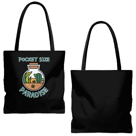 Pocket Size Paradise Home Mini Plant Terrarium Tote Bags (AOP)