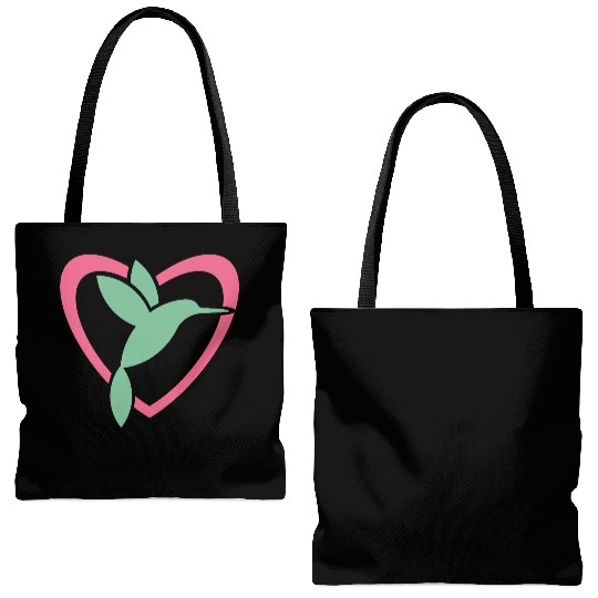 Hummingbird Heart For Birds Lovers Tote Bags (AOP)