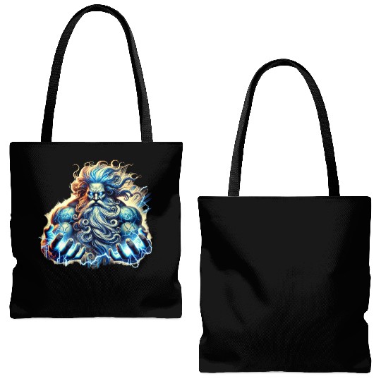 The Greek God Zeus with Lightning Tote Bags (AOP)