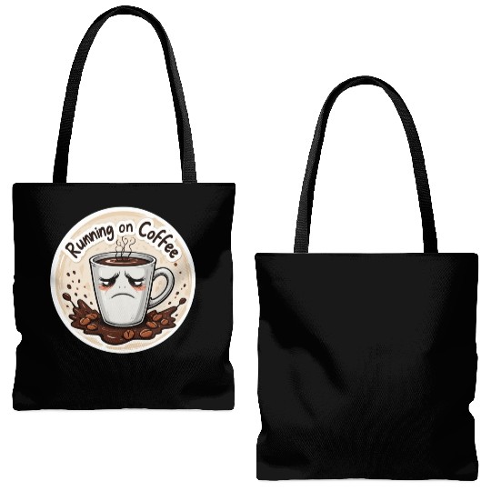 Running on Coffee & Sarcasm – Caffeine Lover Tote Bags (AOP)