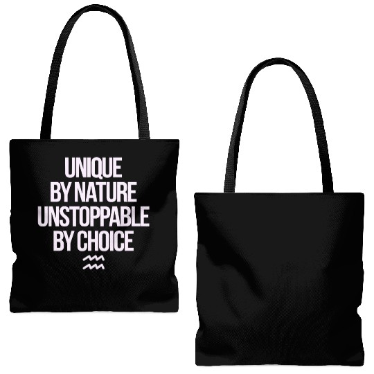 Aquarius Zodiac Unique By Nature Unstoppable Tote Bags (AOP)
