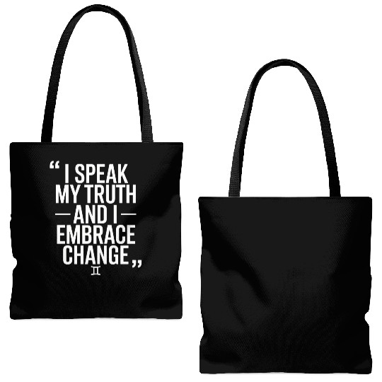 Gemini Zodiac: I Speak My Truth And I Embrace Tote Bags (AOP)