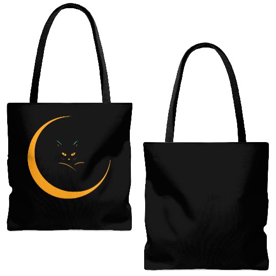 Eclipse Cat – The Mystic Feline Tote Bags (AOP)