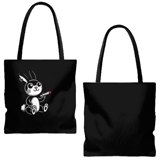 Chill Bunny: Smoke & Hop Tote Bags (AOP)
