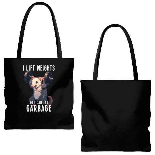Opossum Gym Weightlifting Workout Gift Tote Bags (AOP)