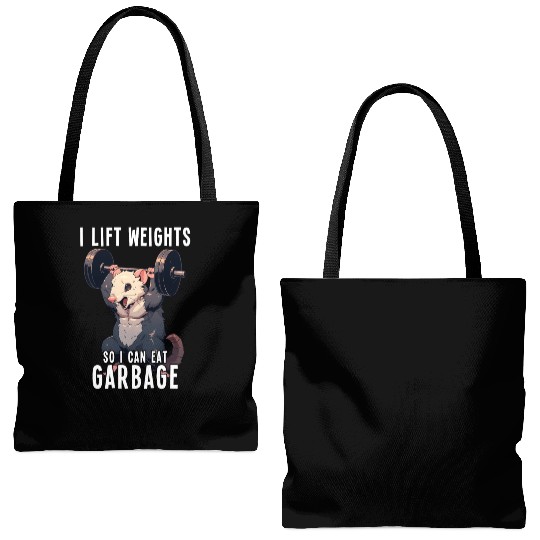 Opossum Gym Weightlifting Workout Gift Tote Bags (AOP)