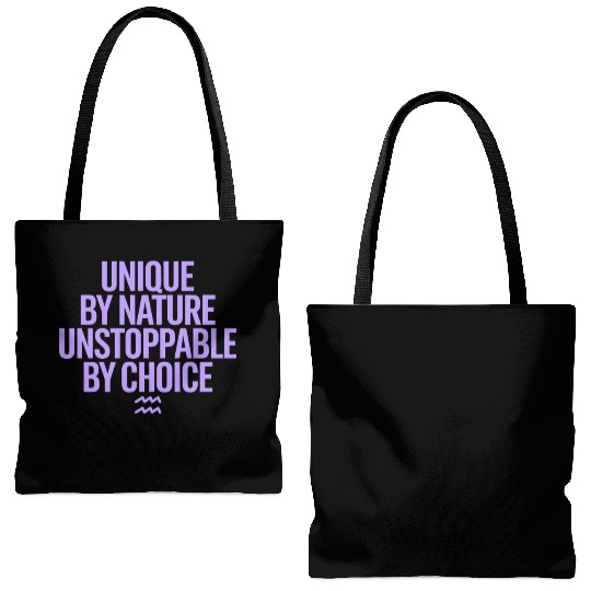 Aquarius Zodiac Unique By Nature Unstoppable Tote Bags (AOP)