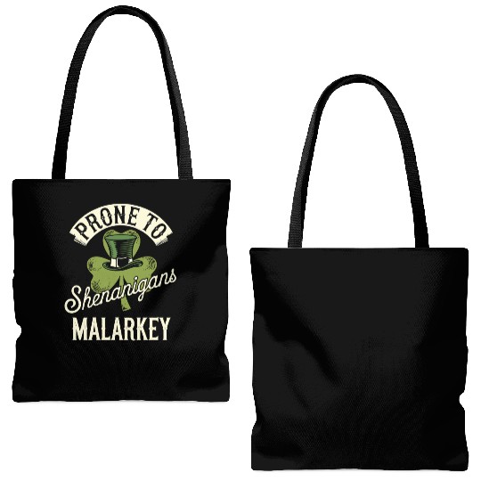 Prone To Shenanigans & Malarkey St Patrick's Day Tote Bags (AOP)