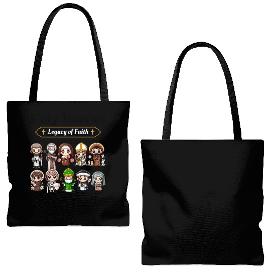 Holy Heroes Legacy of Faith Catholic Saints kids Tote Bags (AOP)