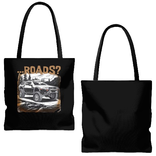 Off-road Delorean Tote Bags (AOP)